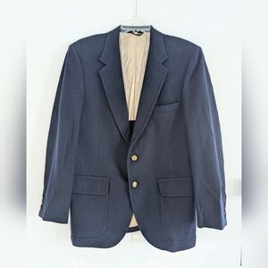 MIDDISHADE Men's Vintage Navy Blue Wool Blazer Jacket; Likely 42